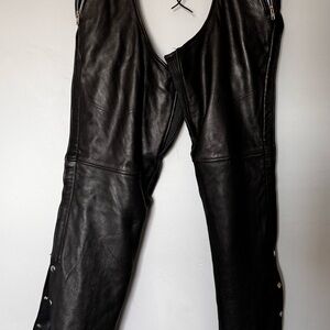 Unik Ultra motorcycle chaps made from Pakistani leather. Size large